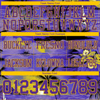 Custom Purple Black-Yellow 3D Pattern Sun Beach Hawaii Palm Trees Authentic Football Jersey