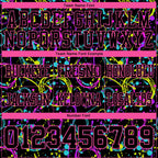 Custom Graffiti Pattern Black-Pink 3D Pattern Neon Splash Authentic Football Jersey