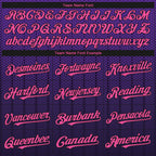 Custom Purple Pink-Black 3D Pattern Design Gradient Geometric Shape Authentic Baseball Jersey