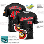 Custom Black Fire Red-White 3D Pattern Design Arrow Archery Bow Target Performance T-Shirt