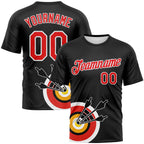 Custom Black Fire Red-White 3D Pattern Design Arrow Archery Bow Target Performance T-Shirt