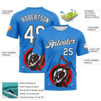 Custom Powder Blue White-Black 3D Pattern Design Arrow Archery Bow Target Performance T-Shirt