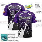 Custom Purple Black-White 3D Pattern Design Arrow Archery Bow Target Performance T-Shirt