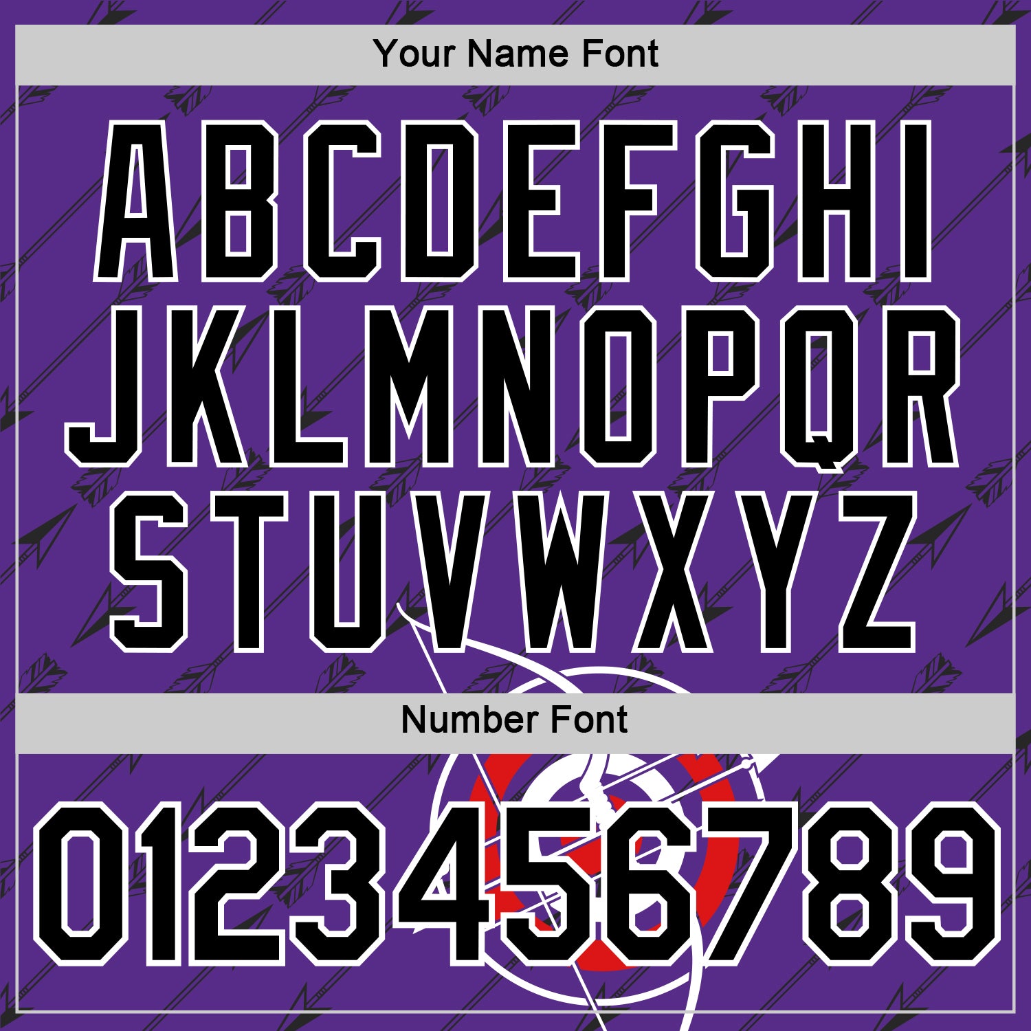 Custom Purple Black-White 3D Pattern Design Arrow Archery Bow Target Performance T-Shirt