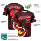 Custom Black Fire Red-White 3D Pattern Design Arrow Archery Bow Target Performance T-Shirt