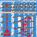 Custom Powder Blue Black Fire Red-White 3D Pattern Design Arrow Archery Bow Target American Flag Performance T-Shirt