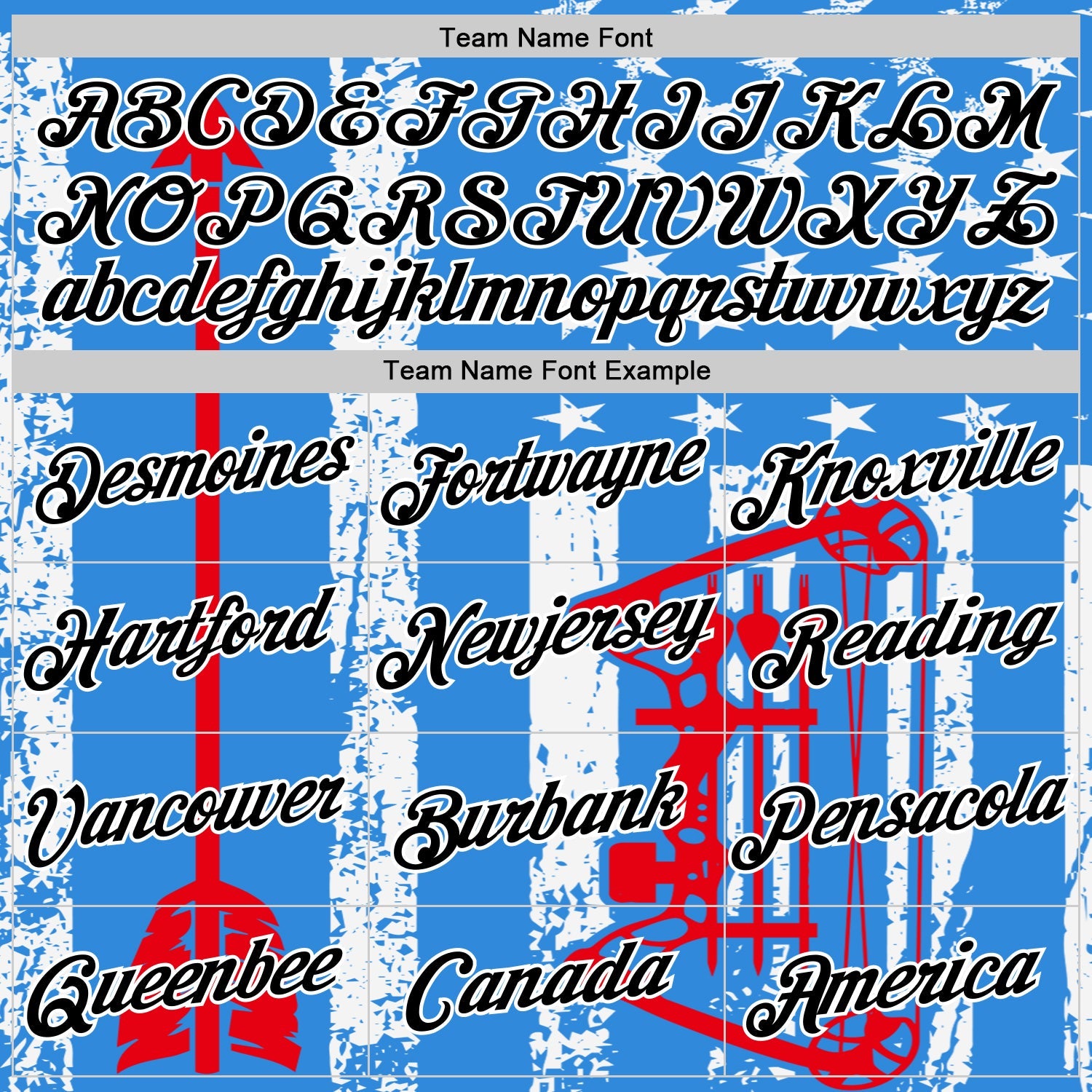 Custom Powder Blue Black Fire Red-White 3D Pattern Design Arrow Archery Bow Target American Flag Performance T-Shirt