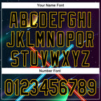 Custom Black Yellow 3D Pattern Design Outer Space Light Swords Authentic Baseball Jersey