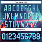 Custom Blue Ice Blue-Royal 3D Pattern Design Outer Space Starships Authentic Baseball Jersey