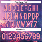 Custom Purple Medium Pink 3D Pattern Design Outer Space Authentic Baseball Jersey