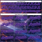 Custom Blue Dark Purple-Medium Purple 3D Pattern Design Outer Space Starships Authentic Baseball Jersey