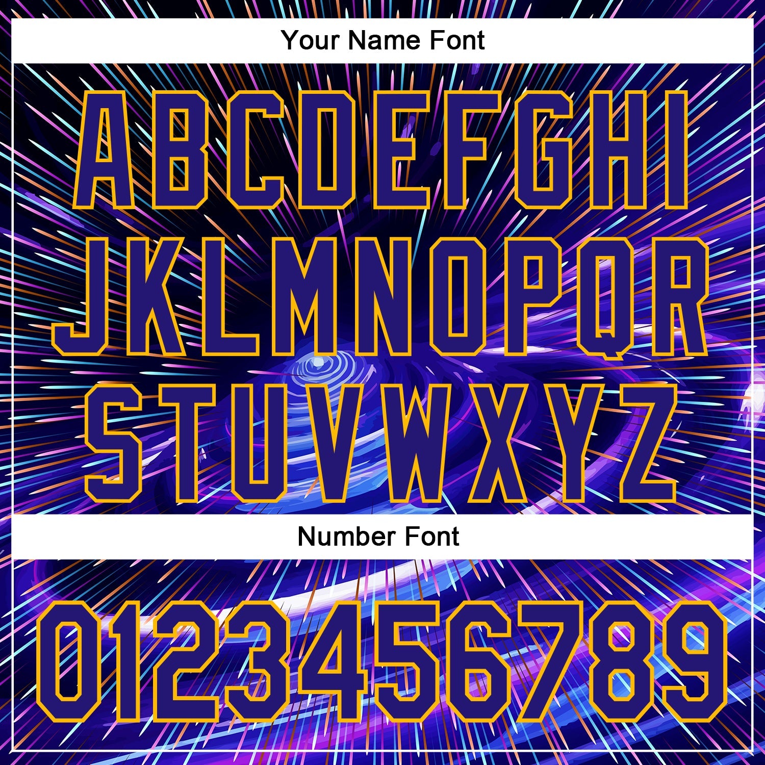 Custom Blue Dark Purple-Gold 3D Pattern Design Outer Space Time Travel Authentic Baseball Jersey