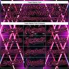 Custom Blue Black-Pink 3D Pattern Design Outer Space Light Swords Authentic Baseball Jersey