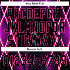 Custom Blue Black-Pink 3D Pattern Design Outer Space Light Swords Authentic Baseball Jersey