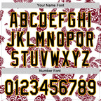 Custom White Black Crimson-Gold 3D Polynesian Style Tiki Culture Islander Authentic Baseball Jersey