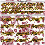 Custom White Black Crimson-Gold 3D Polynesian Style Palm Trees Islander Authentic Baseball Jersey