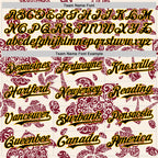 Custom Cream Black Crimson-Gold 3D Polynesian Style Palm Trees Islander Authentic Baseball Jersey