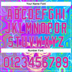 Custom Blue Deep Pink-Ice Blue 3D Pattern Design Trippy Magic Mushrooms Skull Authentic Baseball Jersey