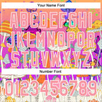 Custom Pink Medium Pink Purple-White 3D Pattern Design Trippy Magic Mushrooms Hippie Authentic Baseball Jersey