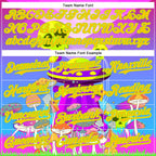 Custom Purple Yellow-Neon Green 3D Pattern Design Trippy Magic Mushrooms Alien Authentic Baseball Jersey