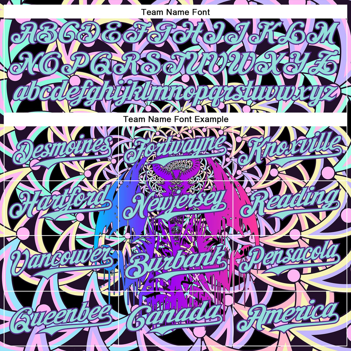 Custom Purple Ice Blue 3D Pattern Design Trippy Magic Mushrooms Devil Authentic Baseball Jersey