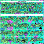 Custom Green Pea Green-Black 3D Pattern Design Trippy Magic Mushrooms Plant Authentic Baseball Jersey