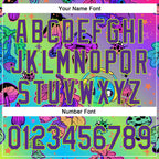 Custom Purple Neon Green 3D Pattern Design Trippy Magic Mushrooms Alien Authentic Baseball Jersey