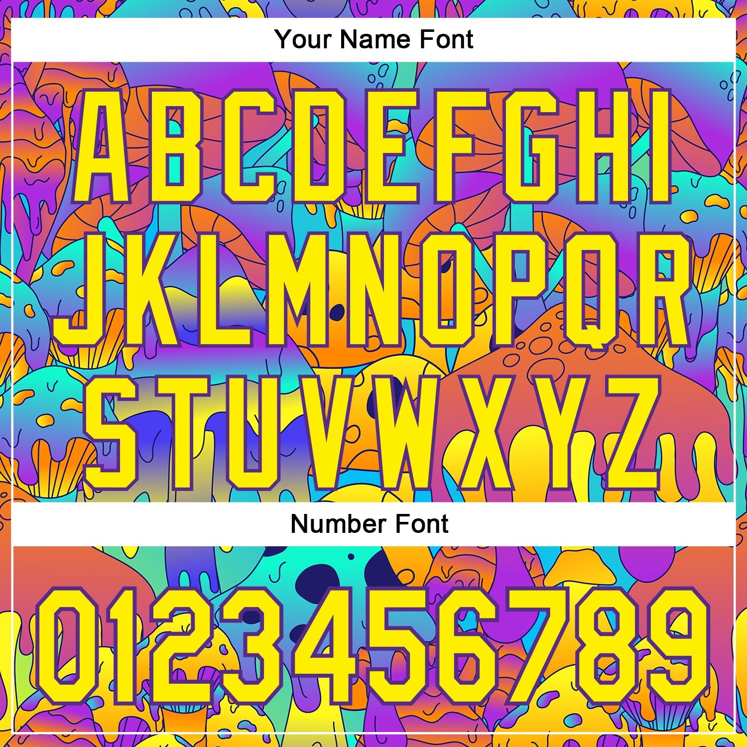 Custom Purple Light Yellow 3D Pattern Design Trippy Magic Mushrooms Trance Authentic Baseball Jersey