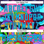 Custom Navy Lakes Blue-Purple 3D Pattern Design Trippy Psychedelic Magic Mushrooms Authentic Baseball Jersey