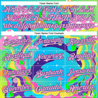 Custom Navy Light Pink-Purple 3D Pattern Design Trippy Psychedelic Magic Mushrooms Authentic Baseball Jersey