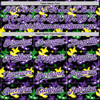 Custom Black Purple-White 3D Pattern Design Mardi Gras Shrove Tuesday Authentic Baseball Jersey
