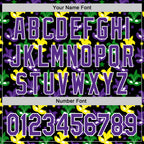 Custom Black Purple-White 3D Pattern Design Mardi Gras Shrove Tuesday Authentic Baseball Jersey