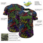 Custom Purple Black-Aurora Green 3D Pattern Design Mardi Gras Shrove Tuesday Authentic Baseball Jersey