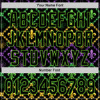 Custom Black Aurora Green 3D Pattern Design Mardi Gras Shrove Tuesday Authentic Baseball Jersey