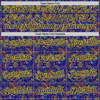 Custom Dark Purple Light Yellow 3D Pattern Design Mardi Gras Shrove Tuesday Authentic Baseball Jersey