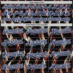 Custom Black Navy-White 3D Pattern Design Burner Costumes Animal Print Authentic Baseball Jersey