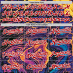 Custom Purple Red-White 3D Pattern Design Burner Costumes Lava Authentic Baseball Jersey