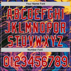 Custom Purple Red-White 3D Pattern Design Burner Costumes Lava Authentic Baseball Jersey