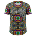 Custom Green Black-White 3D Pattern Design Burner Costumes Geometric Shape Authentic Baseball Jersey
