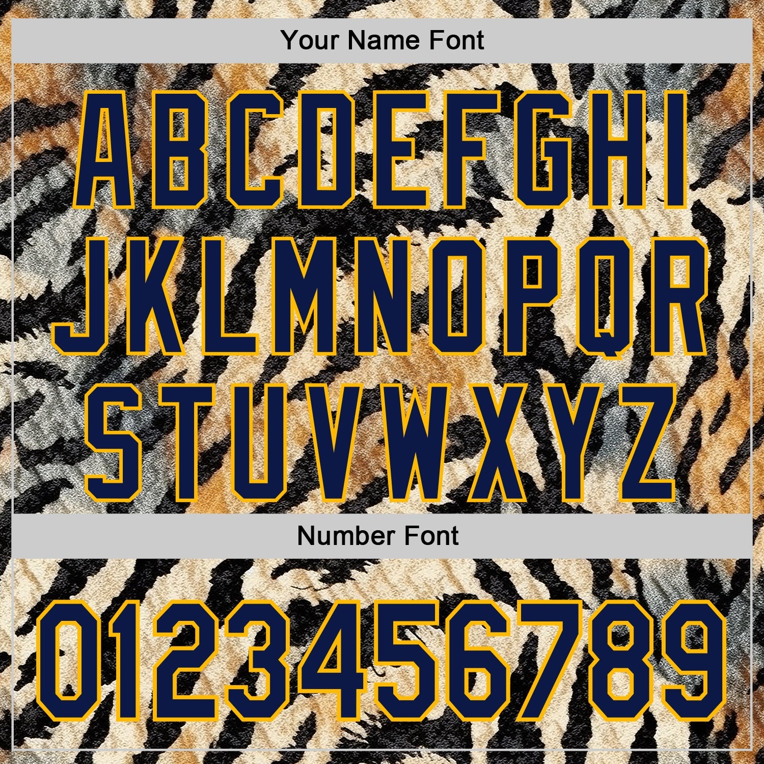 Custom Black Navy-Gold 3D Pattern Design Burner Costumes Tiger Print Authentic Baseball Jersey
