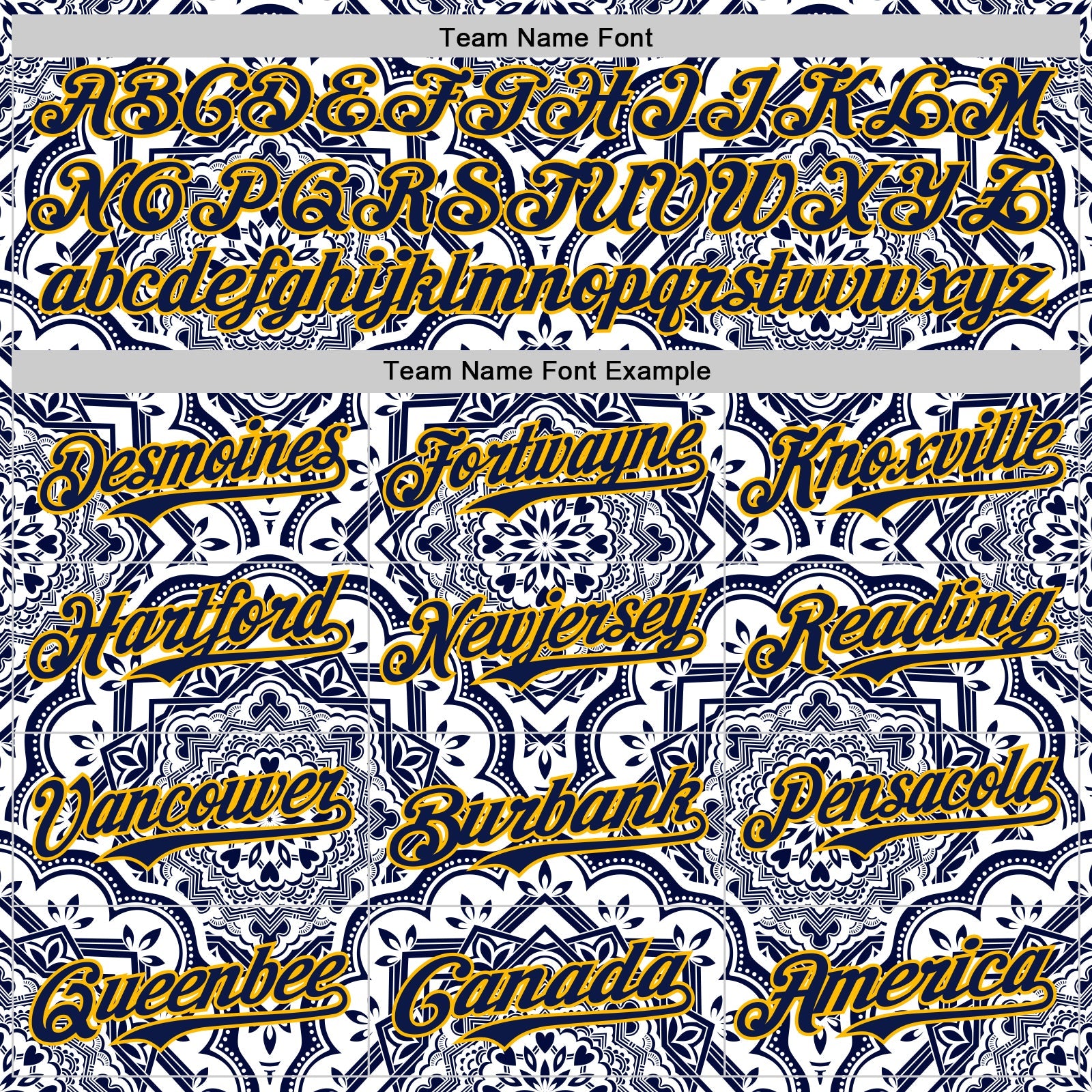 Custom Navy Gold 3D Pattern Design Burner Costumes Damask Authentic Baseball Jersey