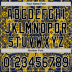 Custom Navy Black Yellow-White 3D Pattern Design Burner Costumes Paisley Authentic Baseball Jersey