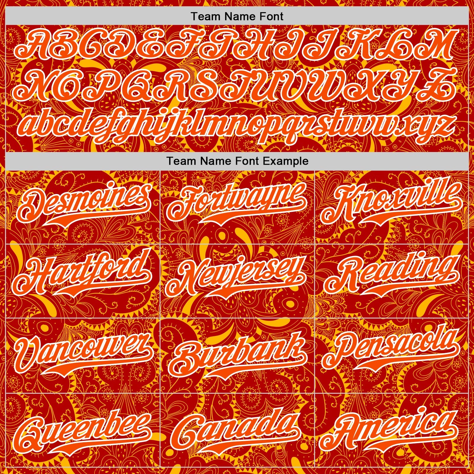 Custom Red Orange Gold-White 3D Pattern Design Burner Costumes Paisley Authentic Baseball Jersey
