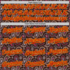 Custom Brown Red-Gold 3D Pattern Design Burner Costumes Paisley Bandana Authentic Baseball Jersey