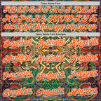 Custom Green Orange-White 3D Pattern Design Burner Costumes Exotic Authentic Baseball Jersey