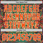 Custom Green Orange-White 3D Pattern Design Burner Costumes Exotic Authentic Baseball Jersey