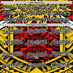 Custom Yellow Black Red-White 3D Pattern Design Rave Party Tribal Authentic Baseball Jersey