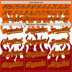 Custom White Orange Red Black-Yellow 3D Pattern Design Rave Party Flame Authentic Baseball Jersey