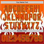 Custom White Orange Red Black-Yellow 3D Pattern Design Rave Party Flame Authentic Baseball Jersey