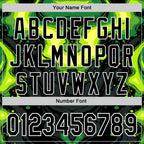Custom Black Green-White 3D Pattern Design Rave Party Poison Liquid Authentic Baseball Jersey